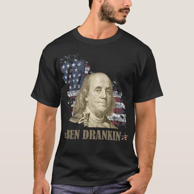 Camiseta ben dranken, benjamin franklin, 4 de julio (Anverso)