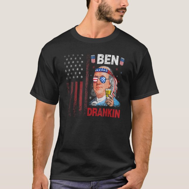 Camiseta Ben Drankin 4 De Julio Benjamin Franklin Men Amer (Anverso)