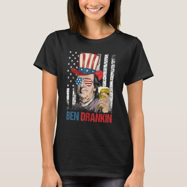 Camiseta Ben Drankin 4 De Julio Benjamin Franklin Men Amer (Anverso)
