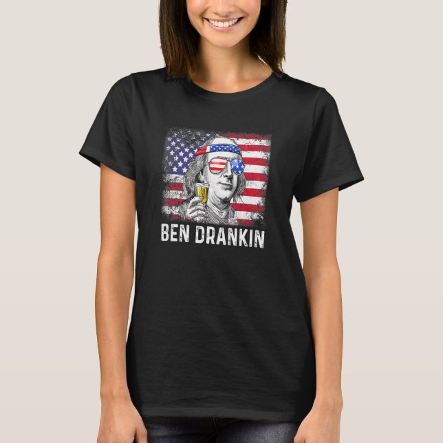 Camiseta Ben Drankin 4 De Julio Benjamin Franklin Men Amer (Anverso)