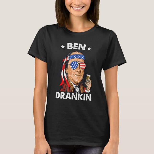Camiseta Ben Drankin 4 De Julio Benjamin Franklin Men Amer (Anverso)