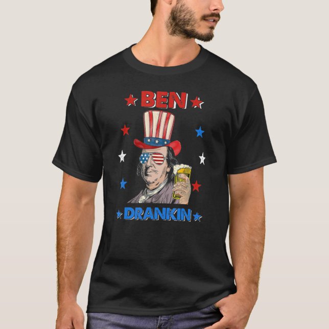 Camiseta Ben Drankin 4 De Julio Benjamin Franklin Men Amer (Anverso)