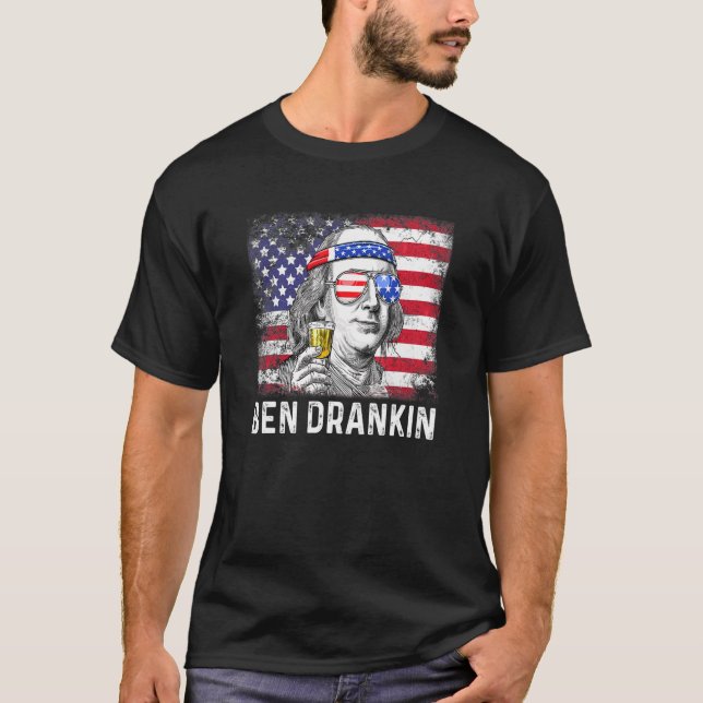 Camiseta Ben Drankin 4 De Julio Benjamin Franklin Men Amer (Anverso)