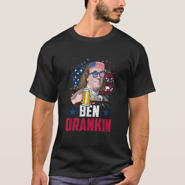 Camiseta Ben Drankin 4 De Julio Benjamin Franklin Mujeres (Anverso)