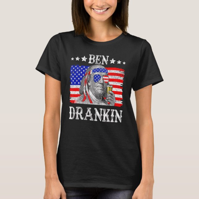 Camiseta Ben Drankin 4 De Julio Benjamin Franklin Mujeres (Anverso)