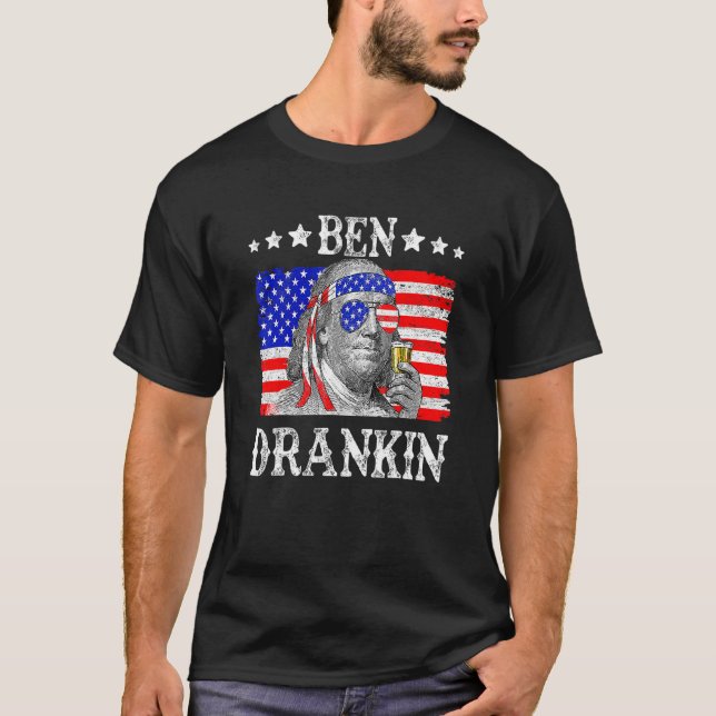 Camiseta Ben Drankin 4 De Julio Benjamin Franklin Mujeres (Anverso)