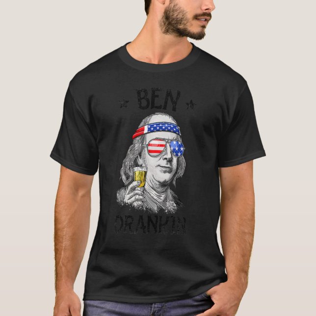 Camiseta Ben Drankin 4 De Julio Benjamin Franklin Mujeres (Anverso)