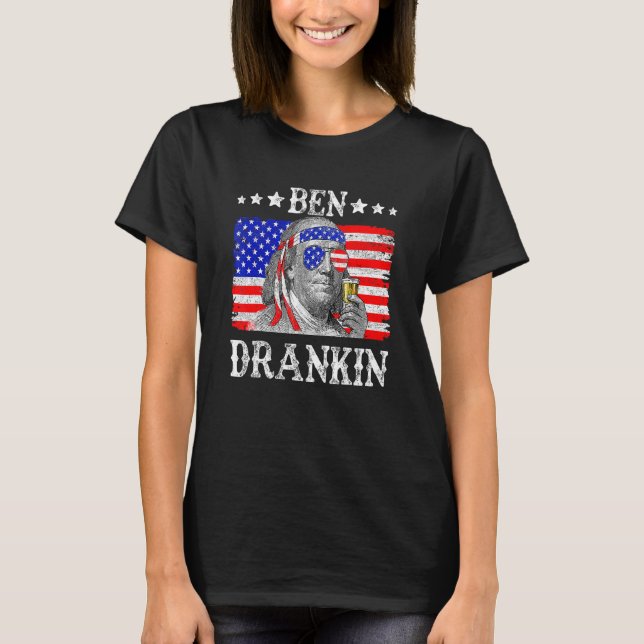 Camiseta Ben Drankin 4 De Julio Benjamin Franklin Mujeres (Anverso)