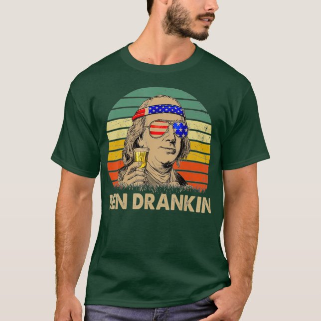 Camiseta Ben Drankin 4 de julio, cerveza del Día de la Inde (Anverso)