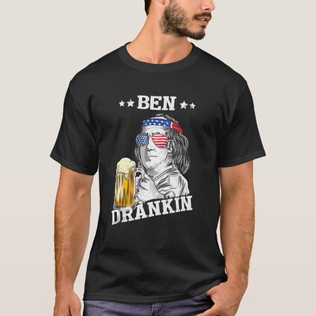 Camiseta Ben Drankin 4 De Julio Patriótico Estadounidense (Anverso)