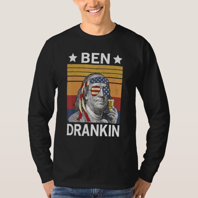 Camiseta Ben Drankin 4 De Julio Retro Independencia Patriót (Anverso)
