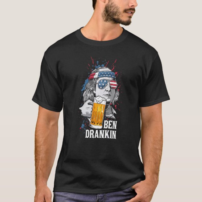 Camiseta Ben Drankin 4 De Julio Sarcástico Benjamin Frankl (Anverso)