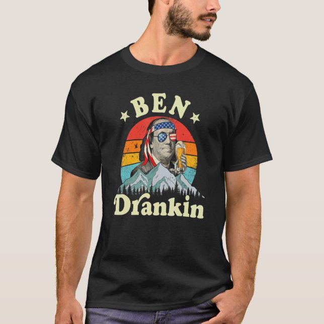 Camiseta Ben Drankin 4th Of July Benjamin Franklin Men Amer (Anverso)