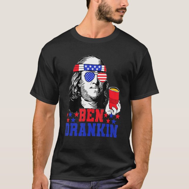 Camiseta Ben Drankin Beer 4 De Julio Día De La Independenci (Anverso)