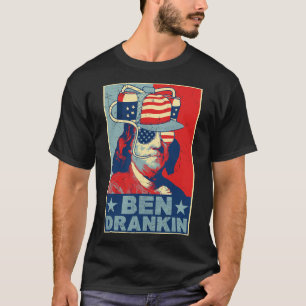 Camiseta Ben Drankin Beer 4 De Julio Retro Beer Lover Drin