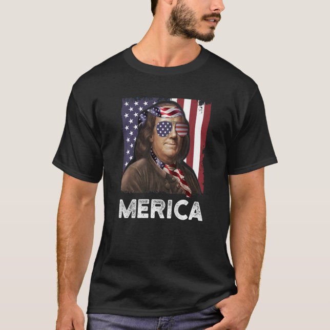 Camiseta Ben Franklin 4 De Julio Niños Hombres Merica Amer (Anverso)
