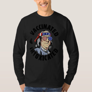 Camiseta Ben Franklin 4 de julio vacunado y embriagado