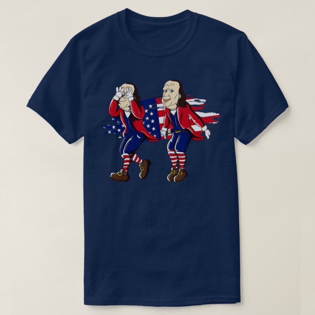 Camiseta Ben Franklin Griddy Bandera Americana 4 de julio (Diseño del anverso)
