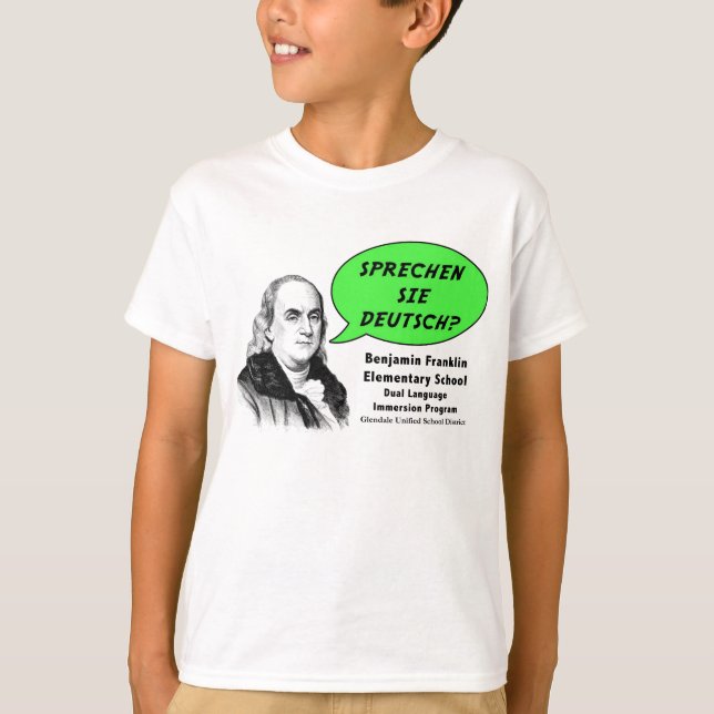 Camiseta Ben Franklin habla alemán (Anverso)