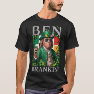 Camiseta Ben Irlandés Bebiendo Cerveza - St Pattys Hombres