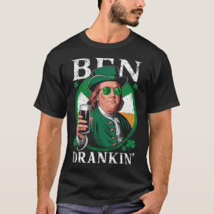 Camiseta Ben Irlandés Bebiendo Cerveza - St Pattys Hombres
