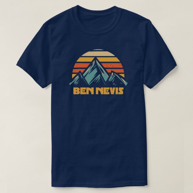 Camiseta Ben Nevis Retro Turquesa (Diseño del anverso)
