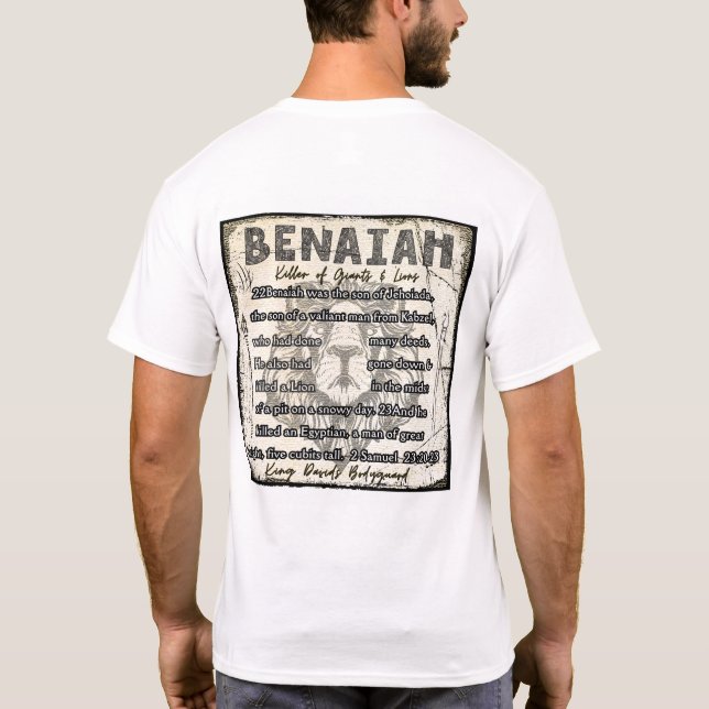 Camiseta Benaiah, guardaespaldas del Rey David 2 Samuel 23: (Reverso)