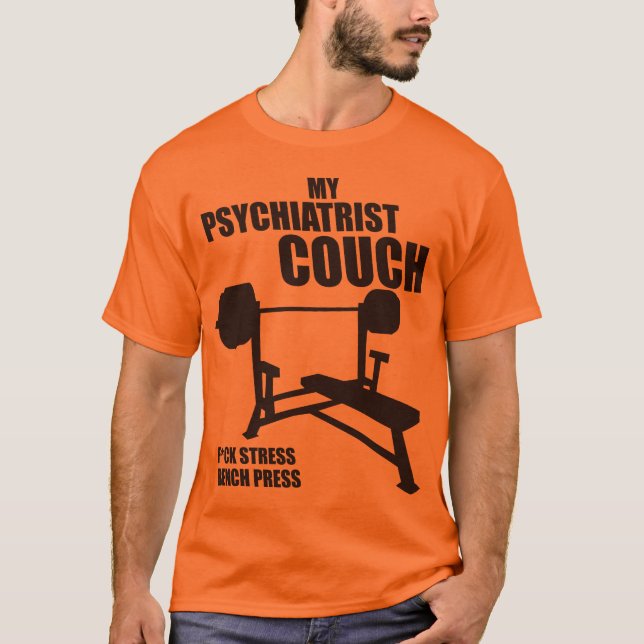 Camiseta Bench Press - Mi sofá psiquiátrico - Construcción  (Anverso)