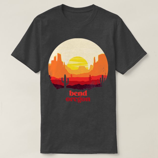 Camiseta Bend Oregon Desert Ilustracion Vintage Souvenir1 (Diseño del anverso)