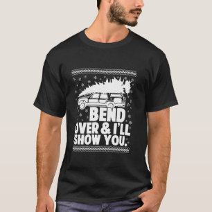 Camiseta Bend Over Y Te Mostraré Divertida Feliz Navidad