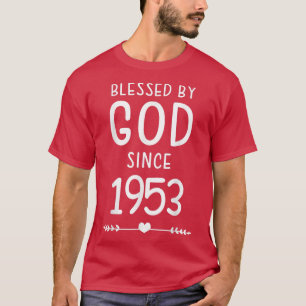 Camiseta Bendecida por Dios desde el cumpleaños cristiano d