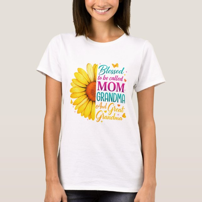 Camiseta Bendecida por ser llamada mamá abuela genial (Anverso)