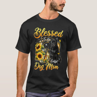 Camiseta Bendecida por ser llamada mamá de perro pug giraso