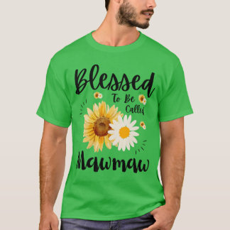 Camiseta Bendecida por ser llamada Mawmaw Mujeres Floral Cu