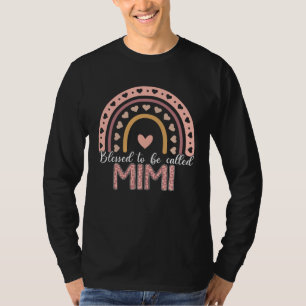 Camiseta Bendecida por ser llamada Mimi Leopardo Arcoíris L