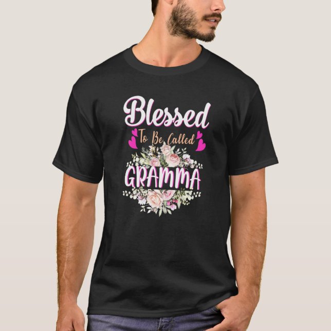 Camiseta Bendecidas Por Ser Llamadas Gramma Floral Mujeres  (Anverso)