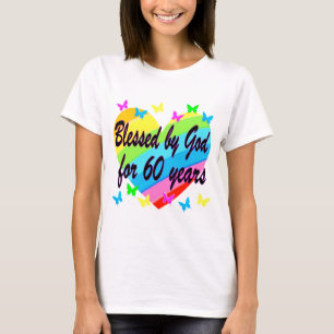 CAMISETA BENDECIDIDO POR DIOS POR 60 AÑOS DE DISEÑO DEL COR