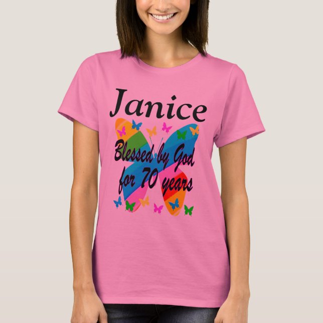 CAMISETA BENDECIDIDO POR EL CUMPLEAÑOS 70 PERSONALIZADO EN  (Anverso)