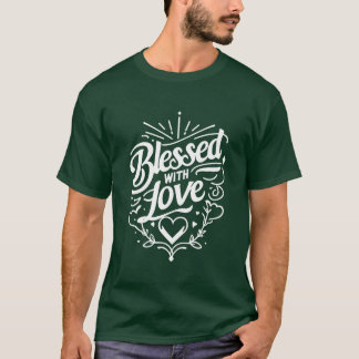Camiseta Bendecido con Amor retro