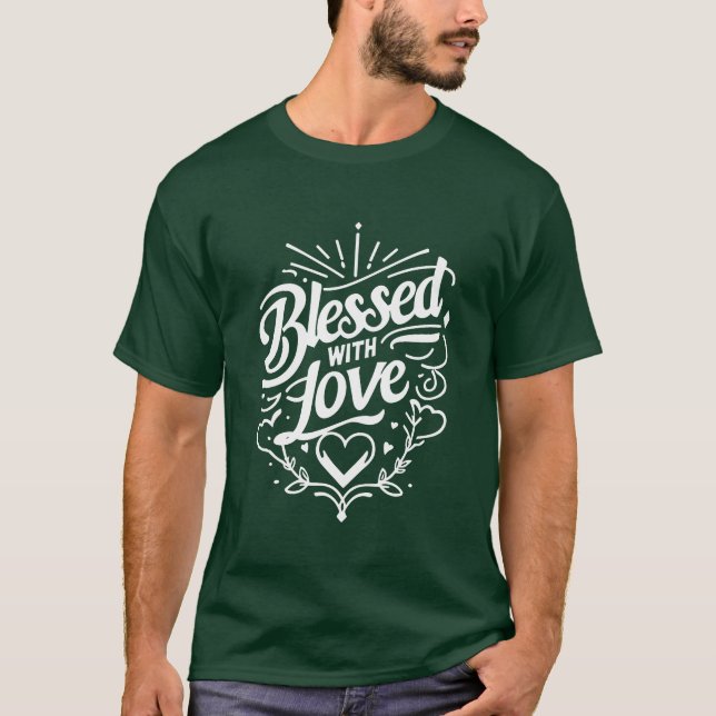 Camiseta Bendecido con Amor retro (Anverso)