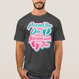 Camiseta Bendecido Con Una Cita De Embarazo De Gemelos
