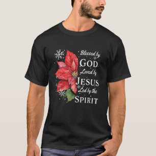 Camiseta Bendecido Por Dios Amado Por Jesús Navidades Poins