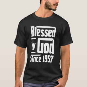 Camiseta Bendecido por Dios desde 1957 65º cumpleaños crist