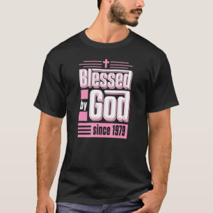 Camiseta Bendecido Por Dios Desde 1979 Nacimiento Temático 