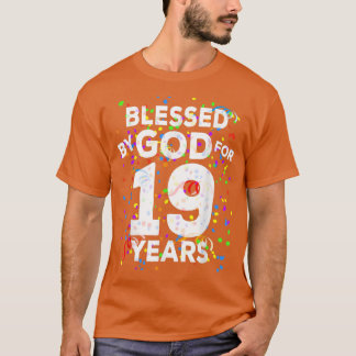 Camiseta Bendecido por Dios durante 19 añosFeliz 19º cumple