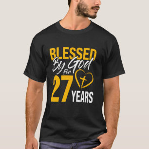Camiseta Bendecido por Dios durante 27 años 30 cumpleaños L