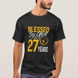 Camiseta Bendecido por Dios durante 27 años 30 cumpleaños L