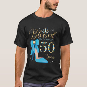 Camiseta Bendecido por Dios durante 50 años, parte de cumpl