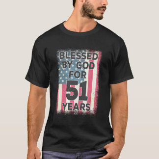 Camiseta Bendecido Por Dios Durante 51 Años La Bandera Esta