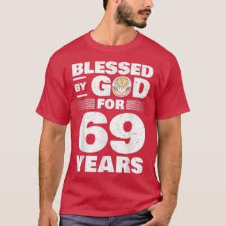 Camiseta Bendecido por Dios durante 69 años69º cumpleaños